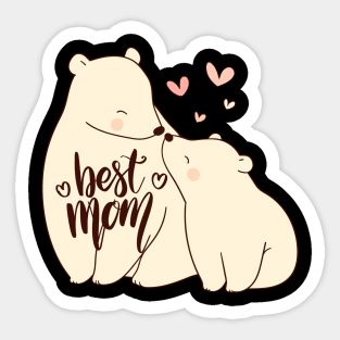 Best Mom, Vintage Bear Sticker